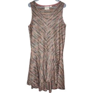 Maeve Anthropologie Westwater Zigzag Sleeveless Dress Chevron Knit Large